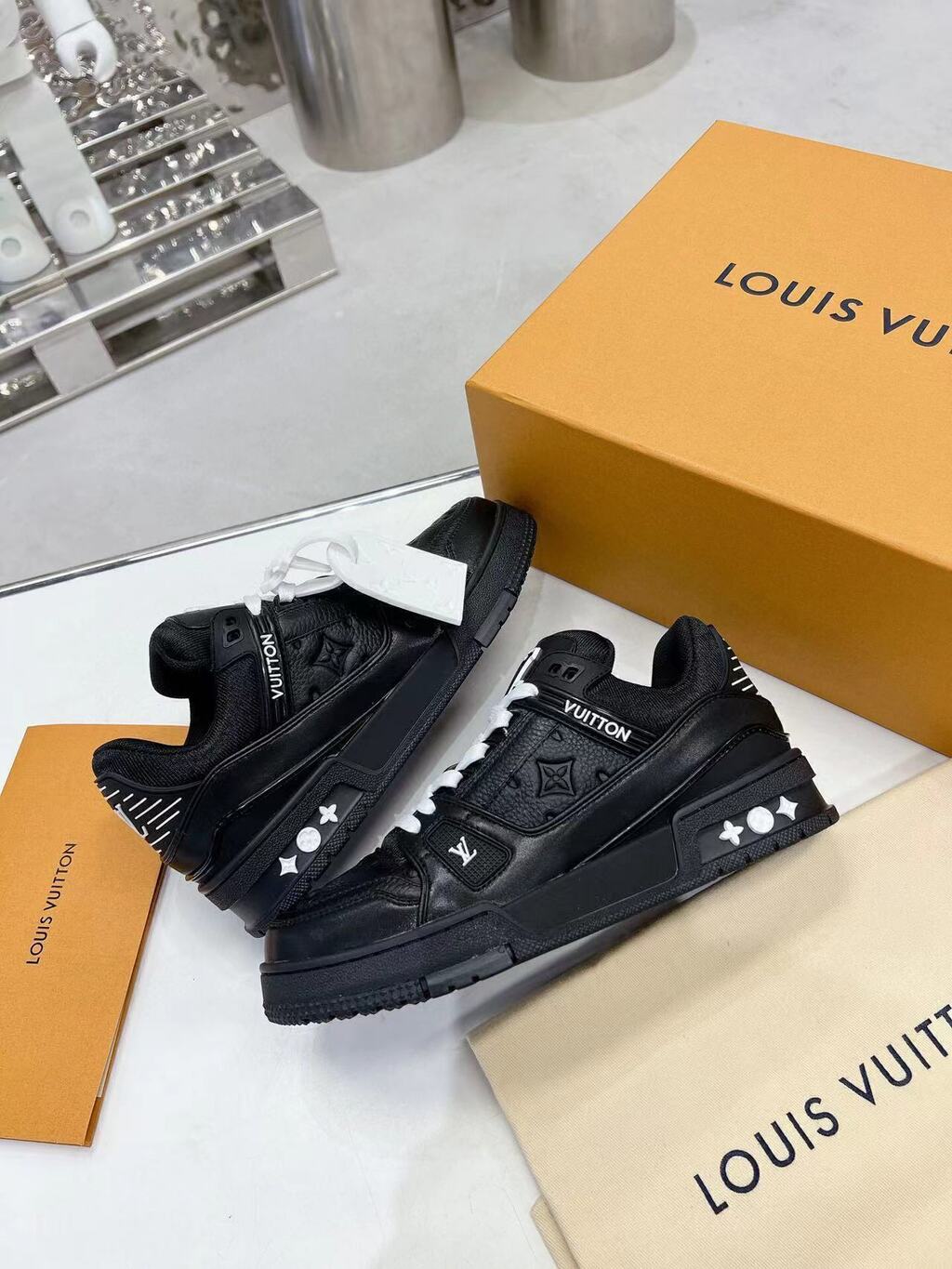 LV Trainer Black Embossed Monogram