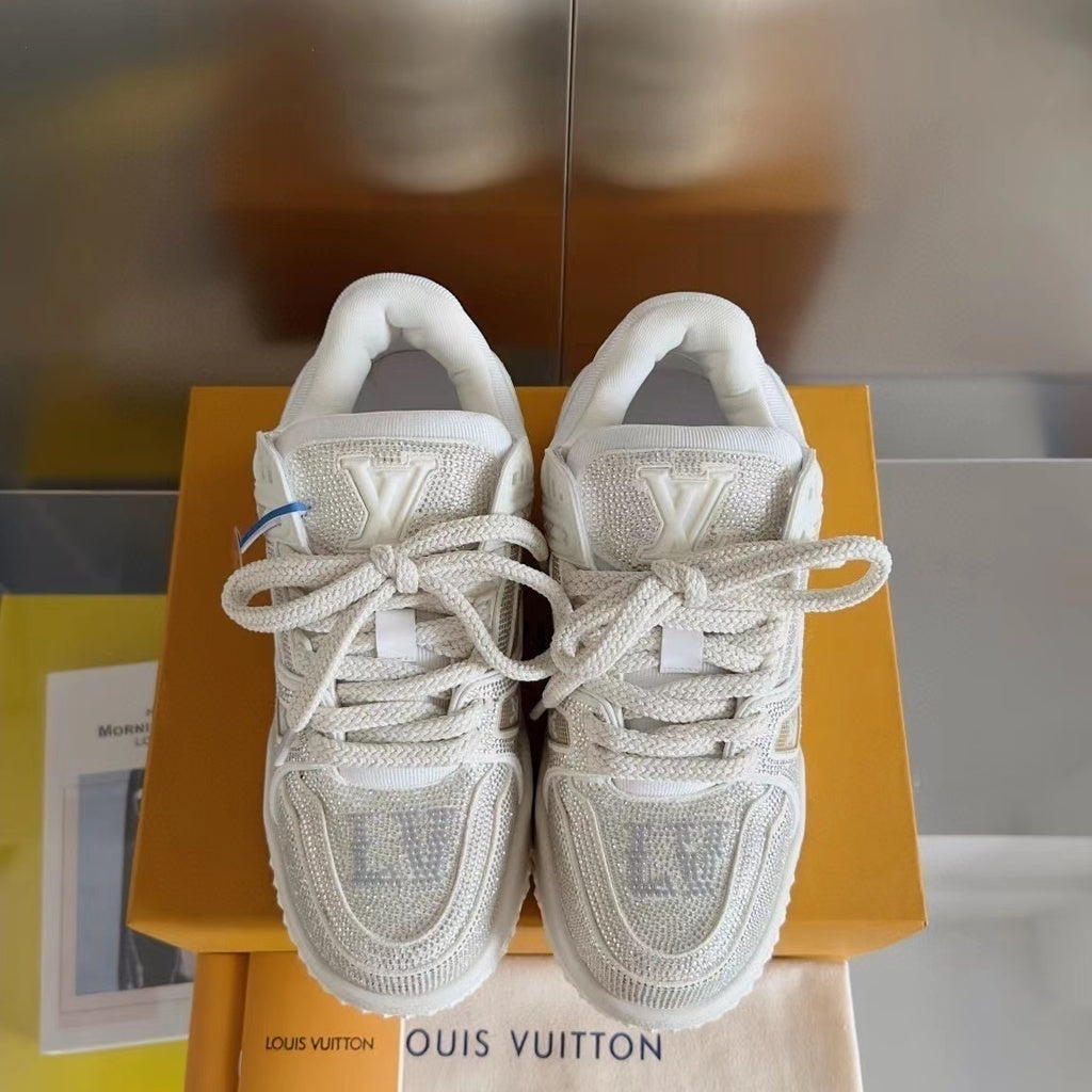LV Trainer Maxi White Crystals