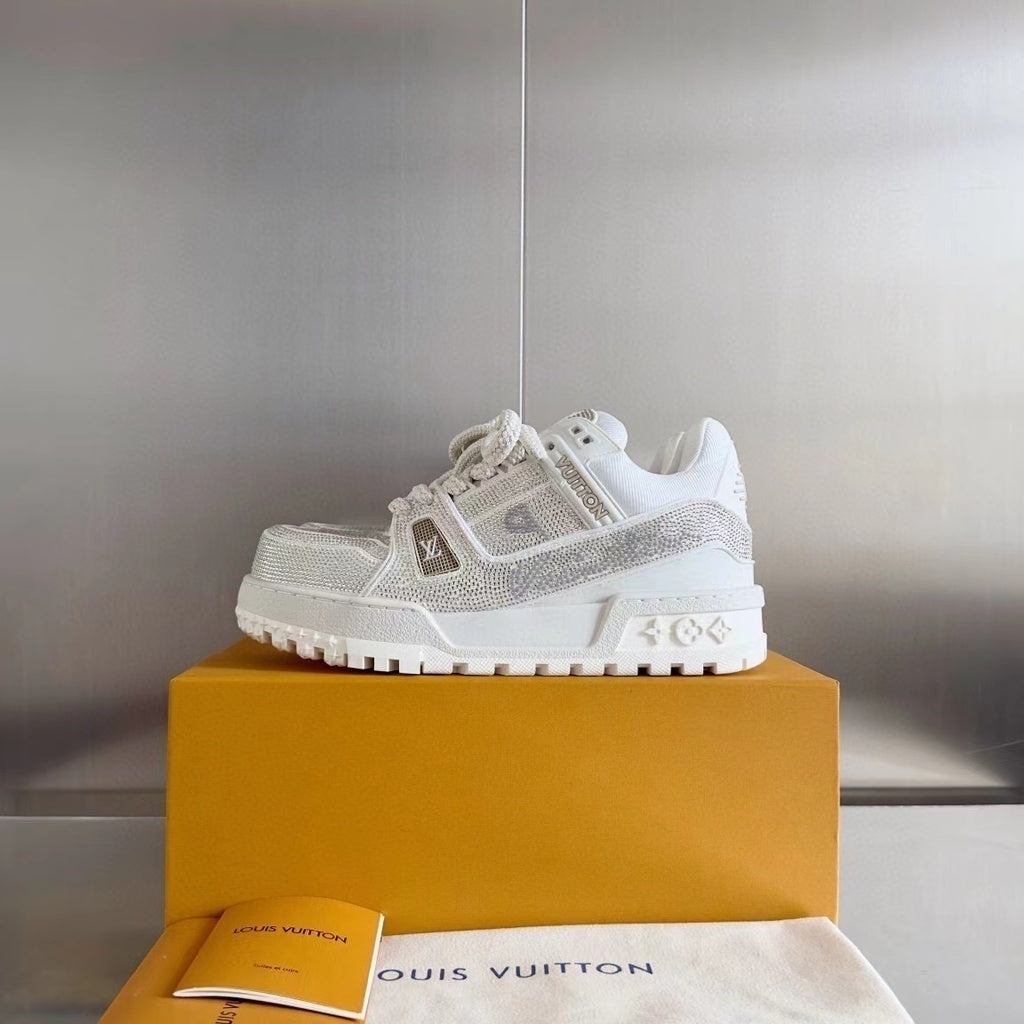 LV Trainer Maxi White Crystals