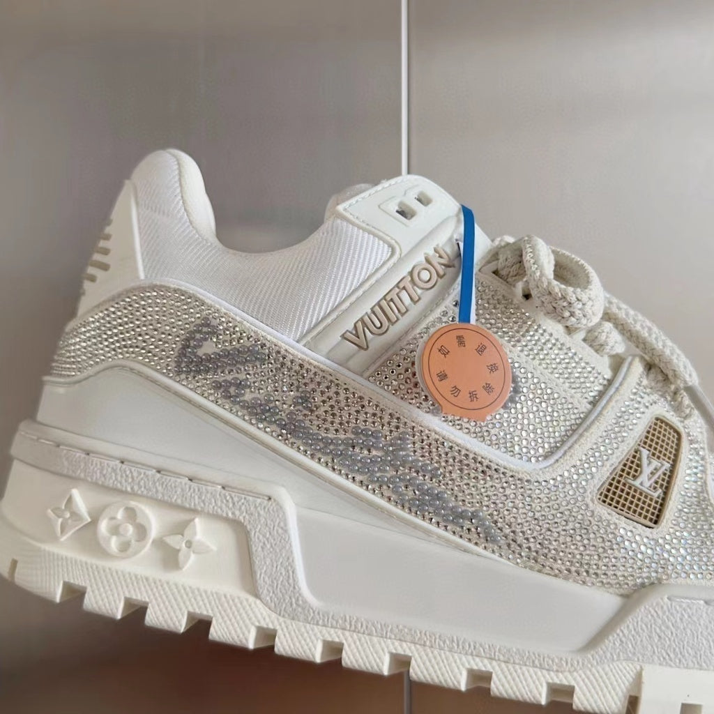 LV Trainer Maxi White Crystals