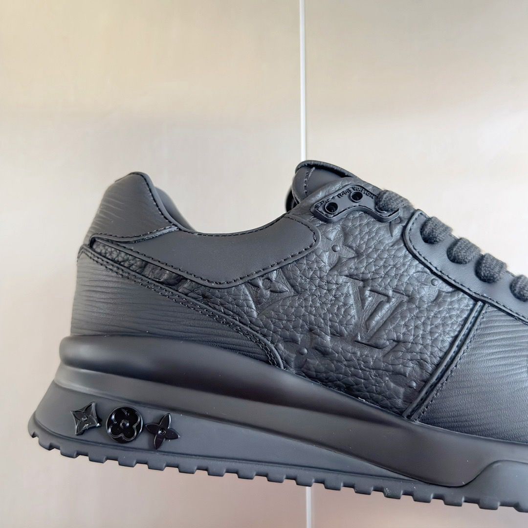 LV Monogram Leather Sneakers Black
