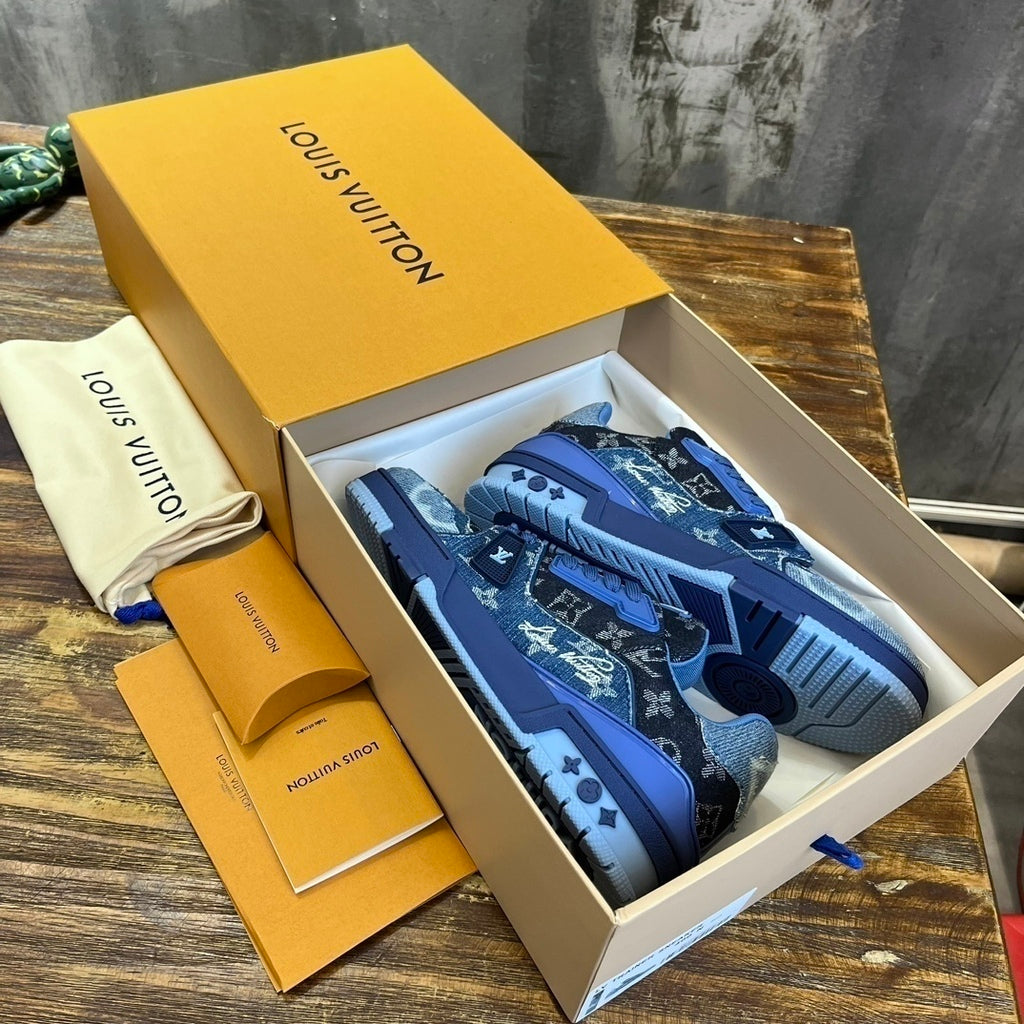 LV Trainer Jeans Black Blue