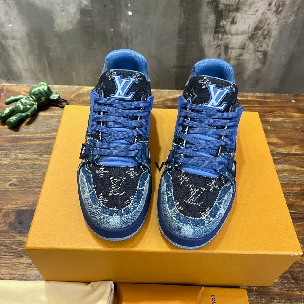LV Trainer Jeans Black Blue