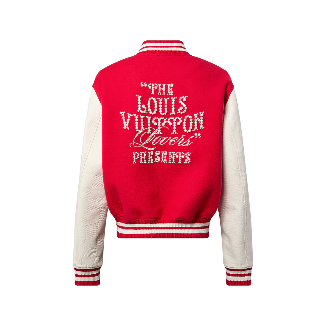 Jacket Varsity LV Red Signature Damier Pearl XL