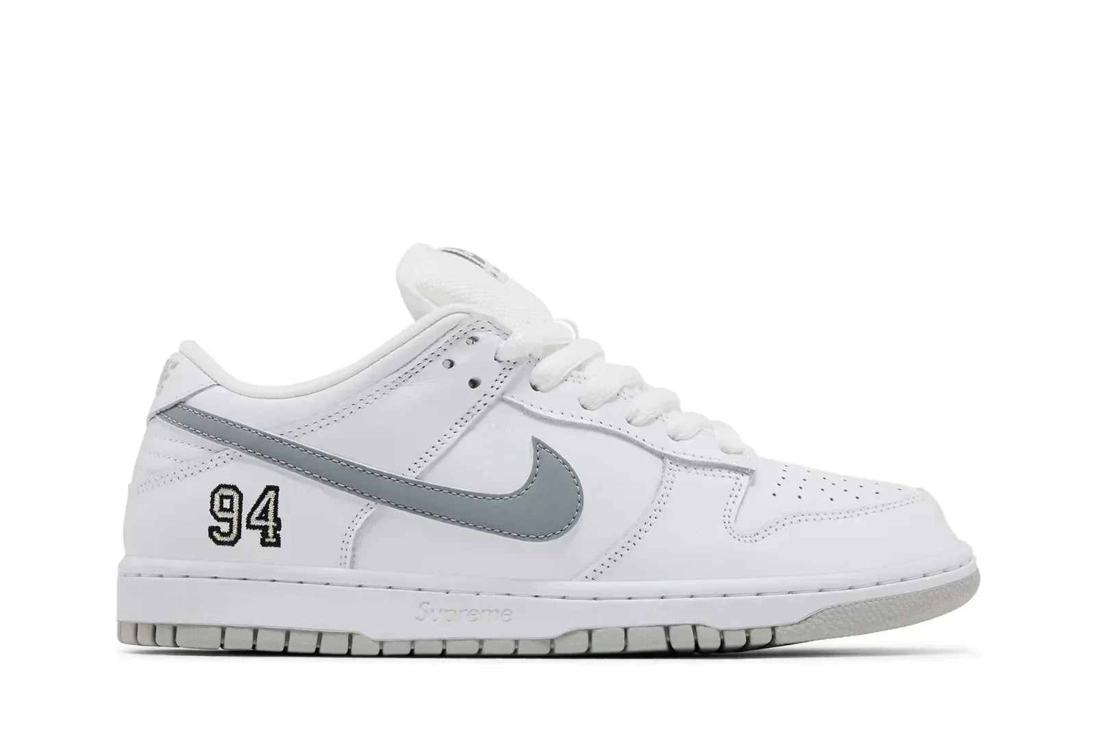 Dunk Low Supreme 94 White Metallic Silver