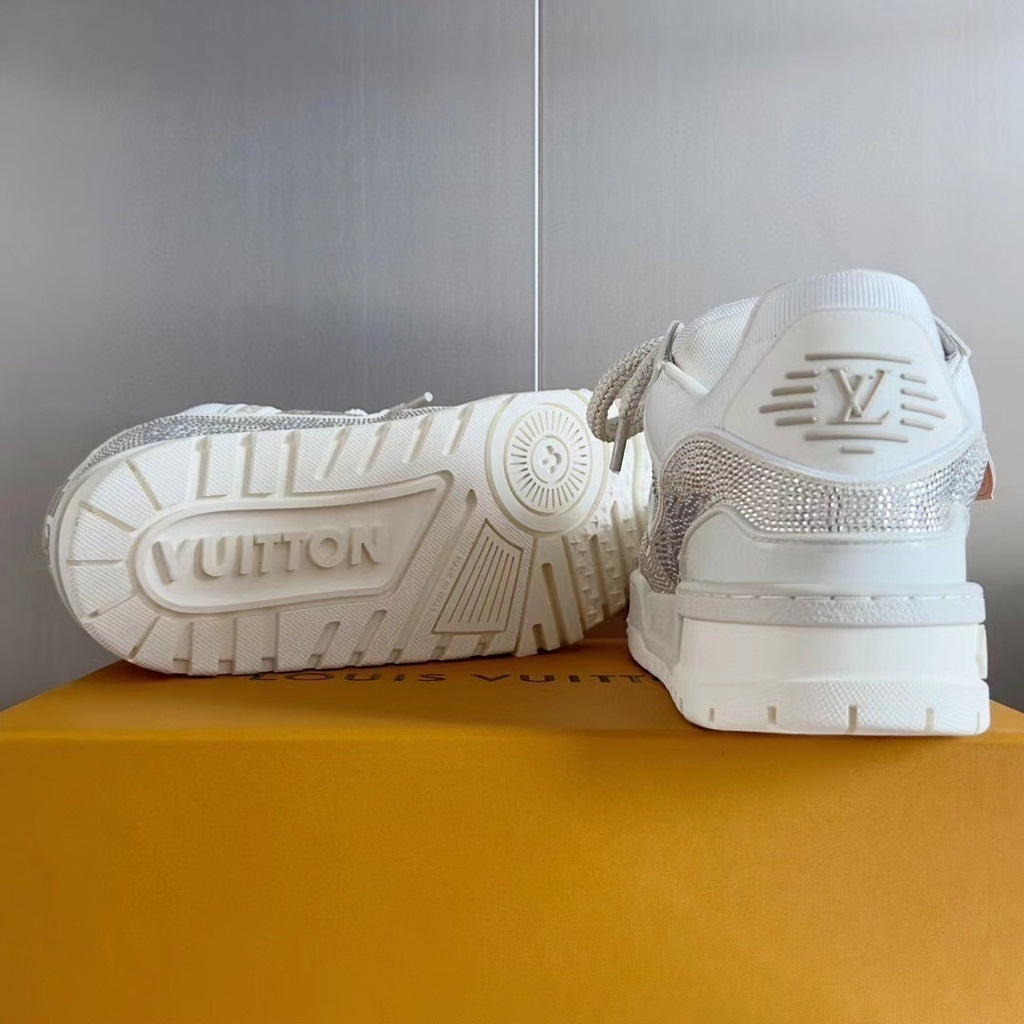LV Trainer Maxi White Crystals