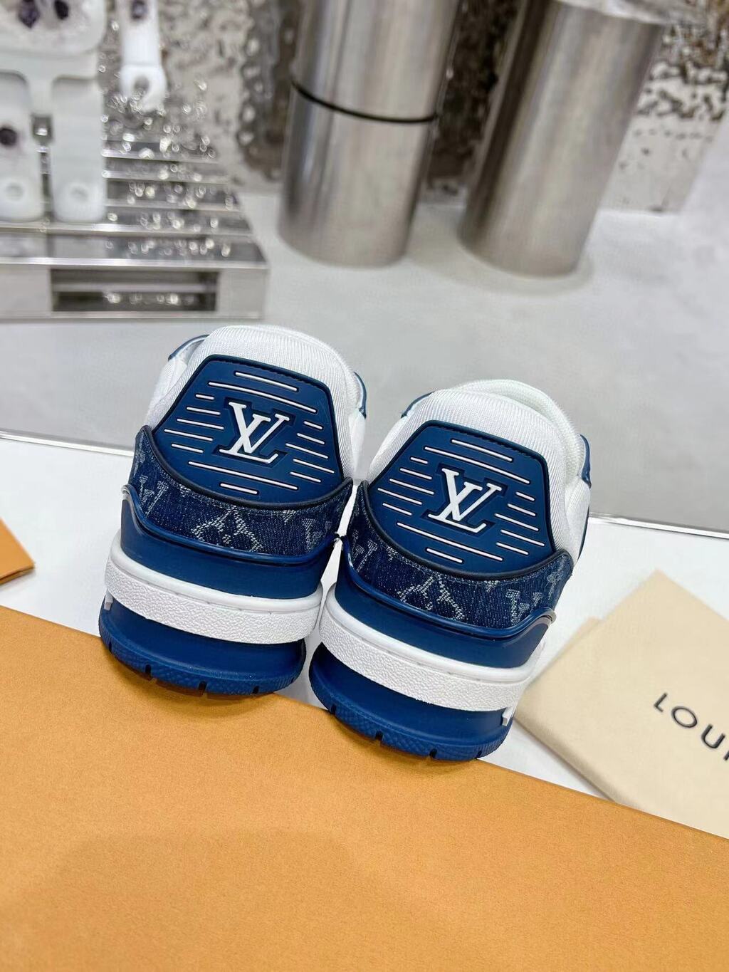 LV Trainer Monogram Denim White Blue