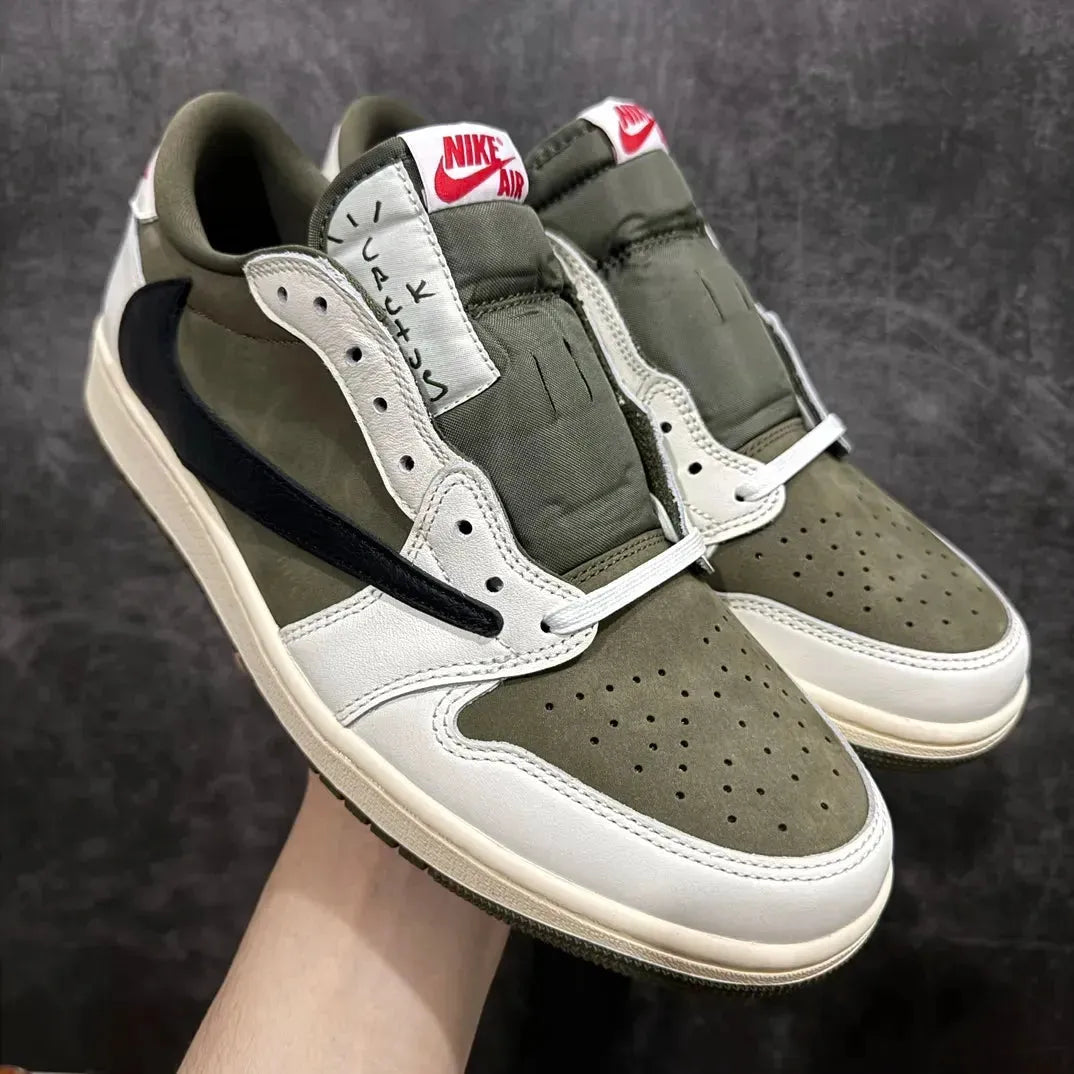 AJ 1 Retro Low x Travis  'Medium Olive'