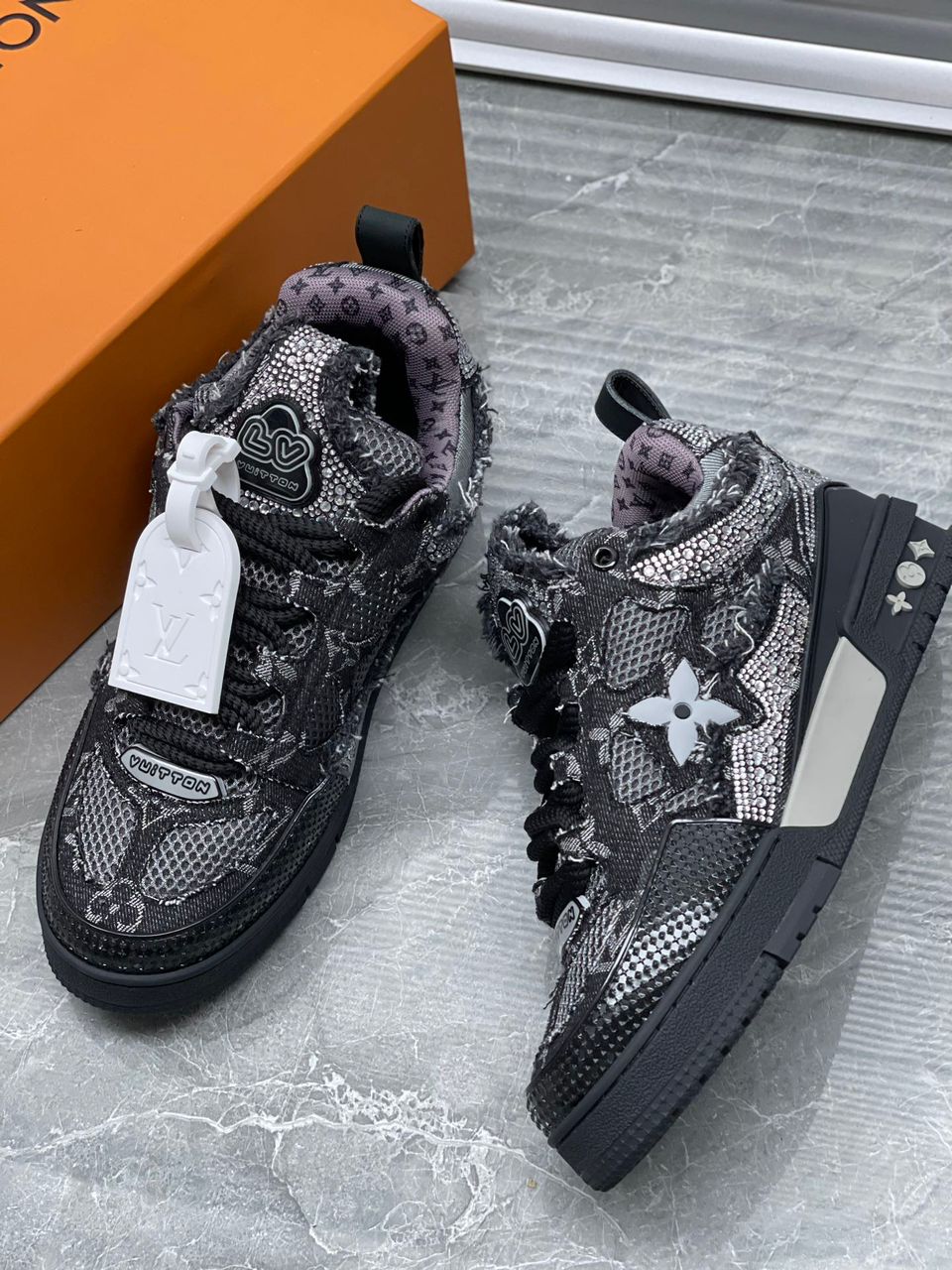 LV Trainer Skate Black Swarovski Monogran