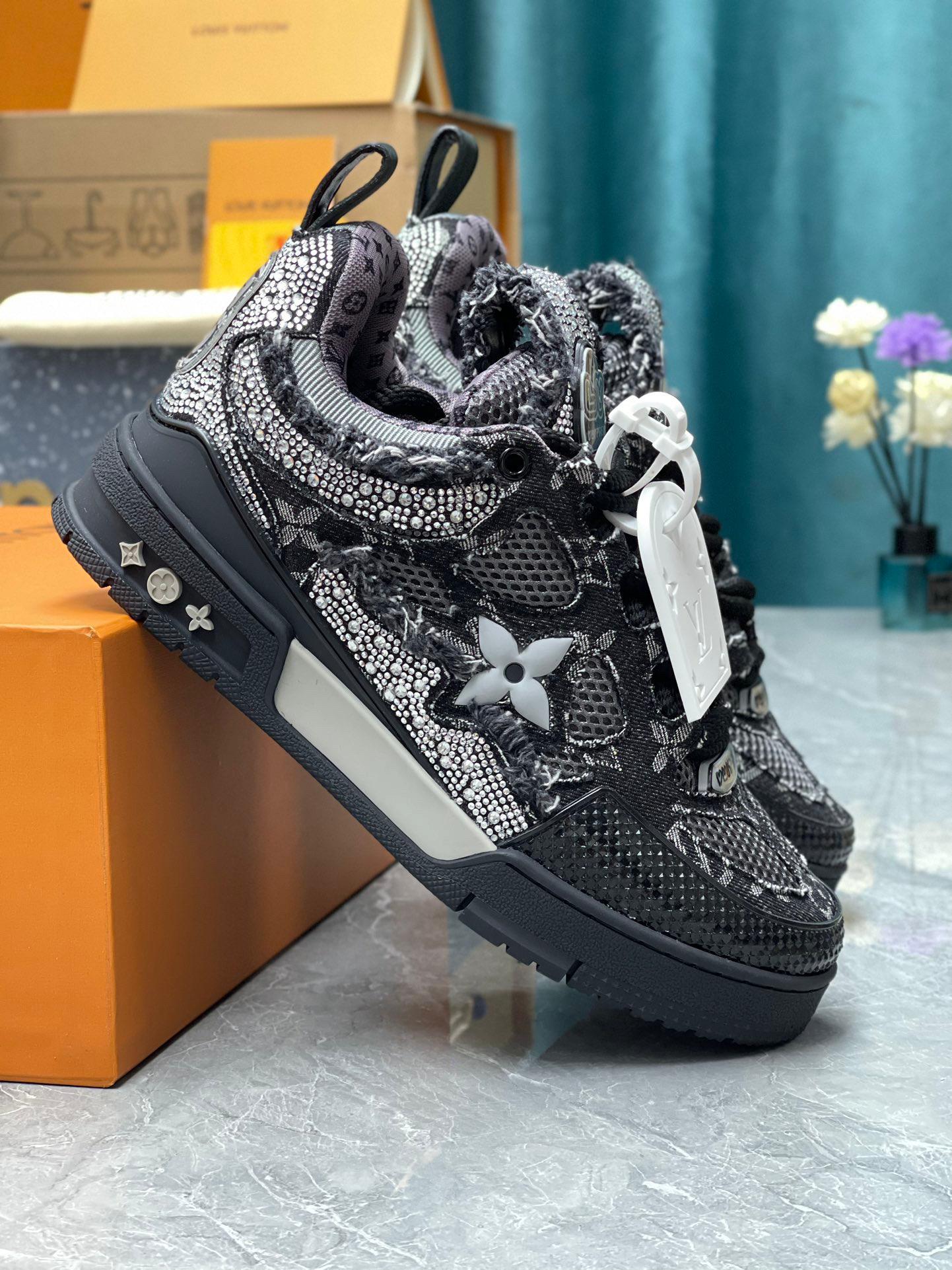 LV Trainer Skate Black Swarovski Monogran