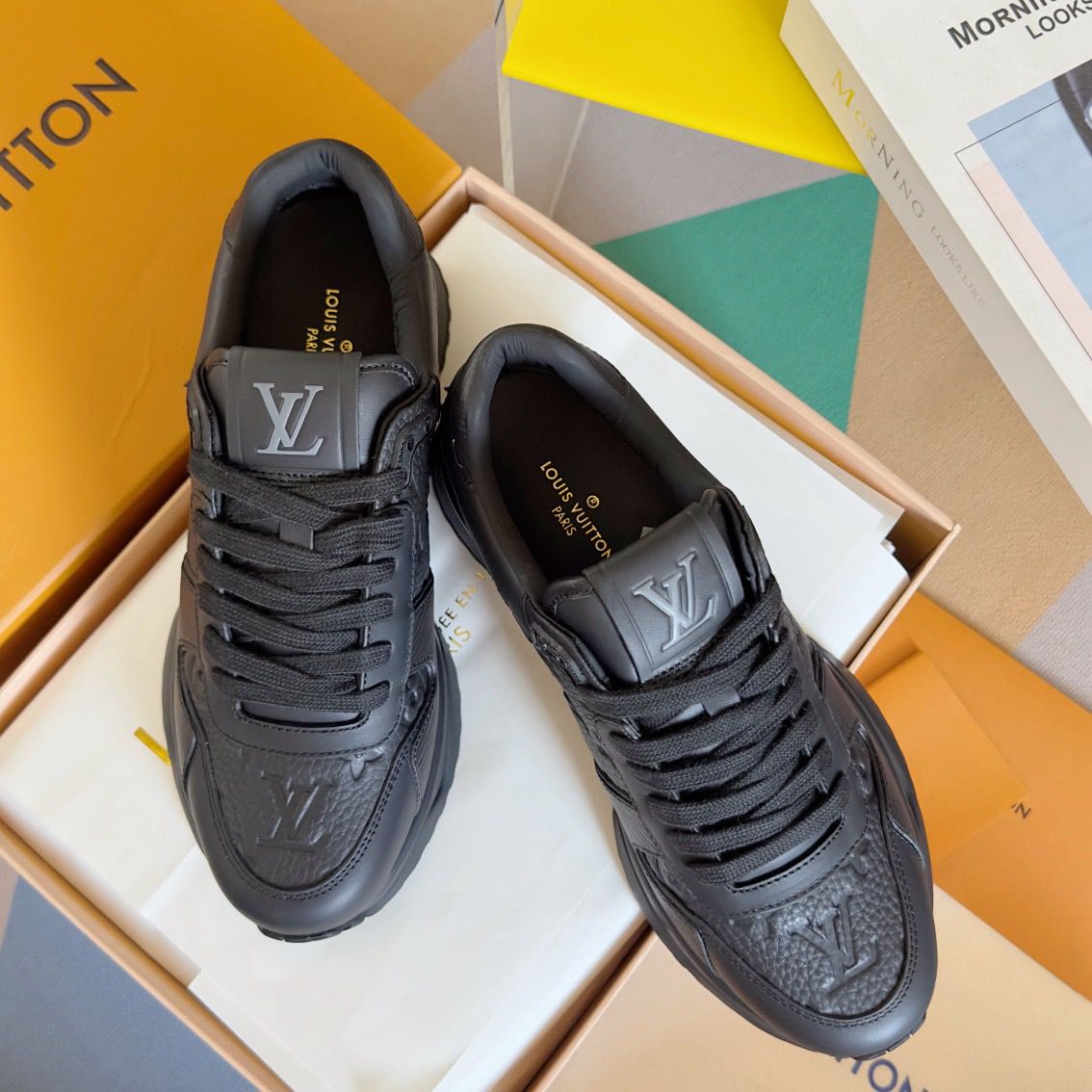 LV Monogram Leather Sneakers Black