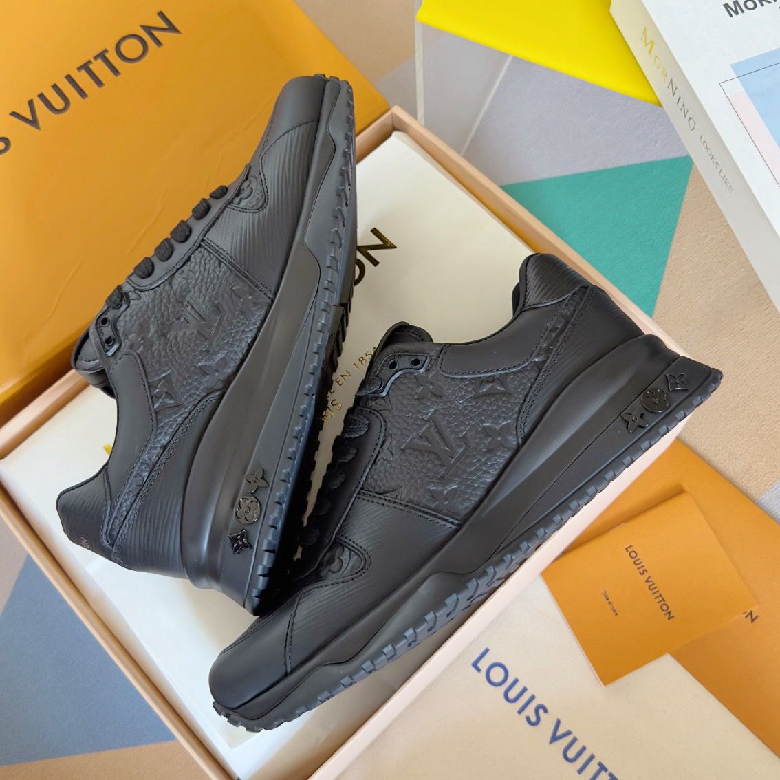 LV Monogram Leather Sneakers Black