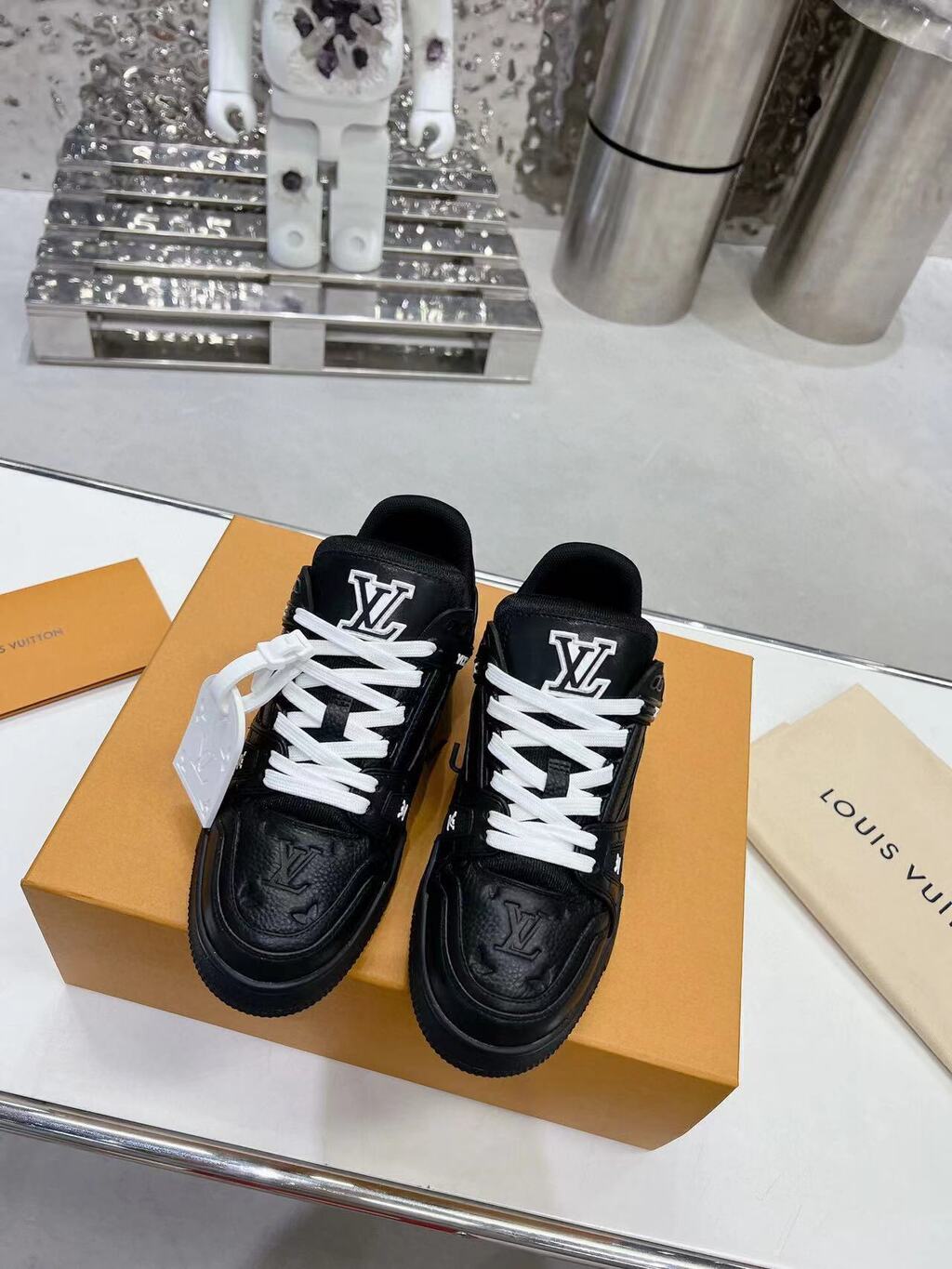 LV Trainer Black Embossed Monogram