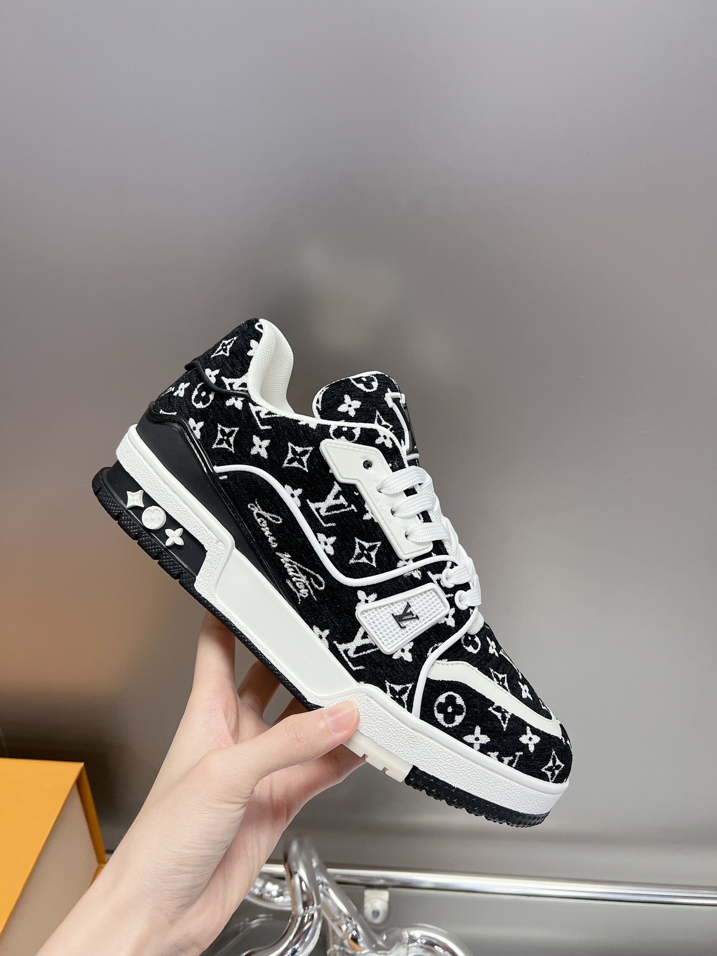 LV Trainer Black Monogram Textile