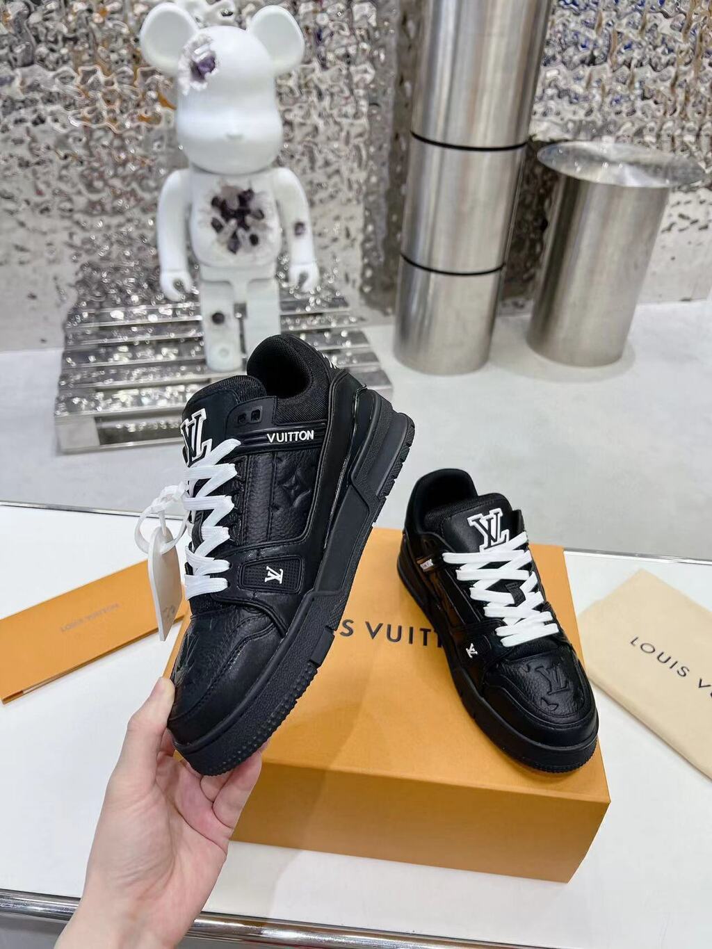 LV Trainer Black Embossed Monogram