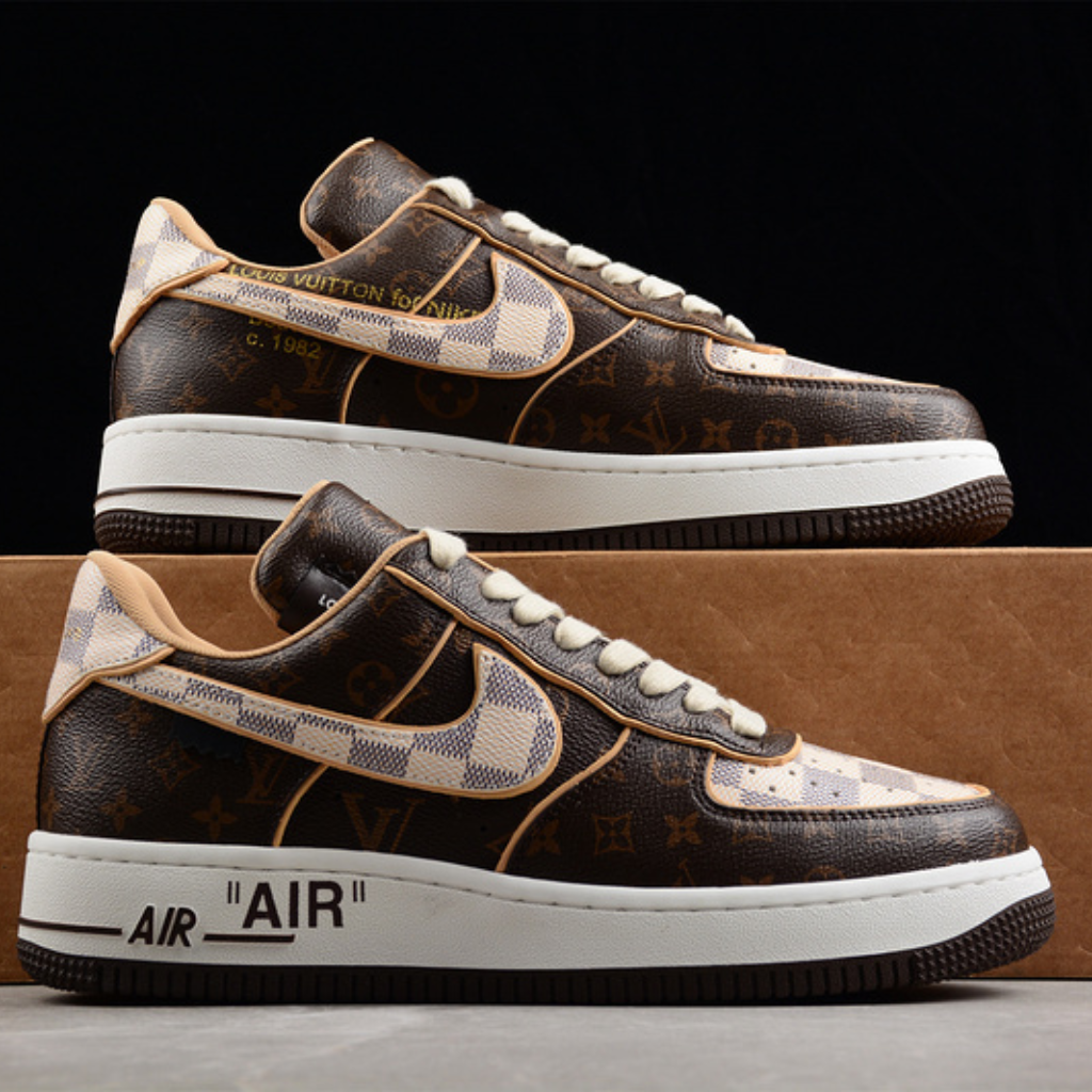 Air Force 1 Low LV Monogram Brown Damier Azur