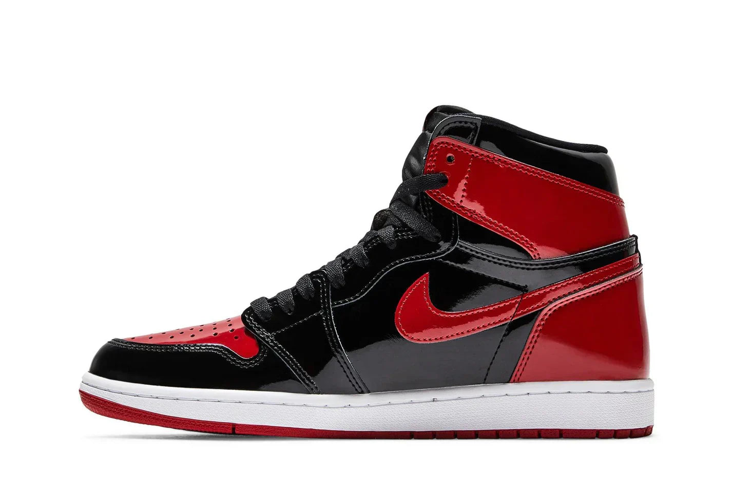 AJ 1 High Patent Bred Red
